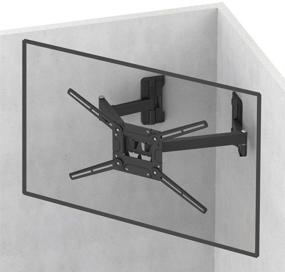 img 3 attached to 📺 Barkan TV Wall Mount, 40-90 inch Dual Arm Full Motion Articulating - Flat/Curved Screen Bracket, Up to 132 lbs, Extra Stable, UL Listed, Fits LED OLED LCD