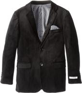 🧥 isaac mizrahi boys' velvet blazer jacket, single-breasted logo