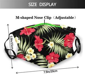 img 3 attached to Women's Green Palm Leaf Face Mask - Washable Reusable Men's Mouth Cover (3pcs) Dust Proof Adjustable Comfortable Breathable Floral Tropical Cloth Masks with 10 Filters