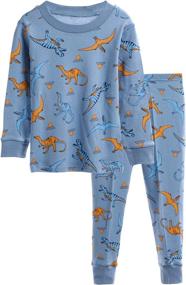 img 3 attached to 🦖 LOKTARC Dinosaur Sleepwear Boys' Clothing Set Pajamas