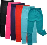 cozy and stylish: angelina maria fleece lined leggings 6 pack for girls' clothing logo