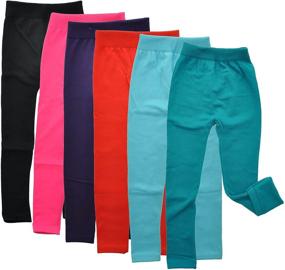 img 3 attached to Cozy and Stylish: Angelina Maria Fleece Lined Leggings 6 Pack for Girls' Clothing