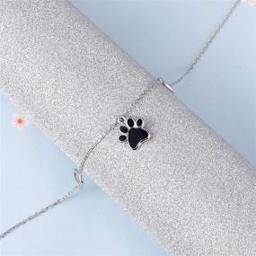 img 1 attached to 🐾 FREECO S925 Sterling Silver Anklet: Adjustable Cute Paw Print Foot Bracelet for Women & Girls - Dog Pet Paw Print Jewelry