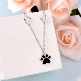 img 3 attached to 🐾 FREECO S925 Sterling Silver Anklet: Adjustable Cute Paw Print Foot Bracelet for Women & Girls - Dog Pet Paw Print Jewelry