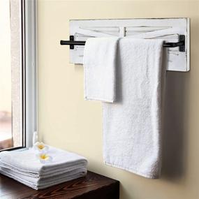 img 3 attached to 🛀 Rustic Farmhouse Towel Racks - Wall Mounted Bathroom & Kitchen Storage Organizer