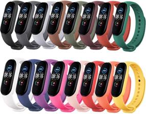 img 4 attached to RUNYUE Straps Bracelet for Xiaomi Mi Band 5 - Soft Silicone Replacement Band | Adjustable Sport Smart Wristband for Xiaomi Mi Band 5 | Soft, Breathable, Sweat Resistant, and Colorful (Pack of 16)