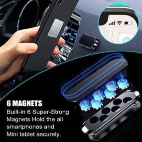 img 4 attached to 📱 2 Pack of Magnetic Phone Holders for Cars - 6 Powerful Magnet Car Mounts for Cell Phones, Compact Universal Dashboard Magnetic Phone Car Mounts Compatible with iPhone 13, iPhone 12, iPhone 11 Pro, Samsung Galaxy S21 Ultra