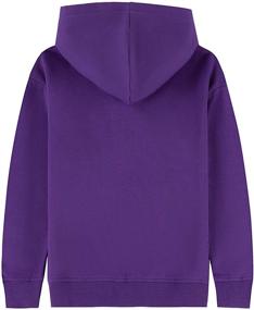 img 3 attached to 👕 ALAVIKING Brushed Athletic Sweatshirts Purple S: Top-Notch Boys' Clothing for Active Days