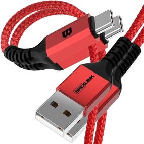 img 4 attached to 🔌 BrexLink USB C Fast Charging Cable (3A) 6.6ft/2 Pack - Red Nylon Braided Charger for Samsung Galaxy, Pixel, LG, Nintendo Switch