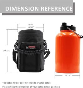 img 1 attached to 🌿 NATURE PIONEOR Neoprene Insulated Water Bottle Holder with Shoulder Strap - Half Gallon & One Gallon - Outdoor Camping, Hiking, Fishing - Carrier/Pouch Sleeve for Sports Water Jugs Bottles"