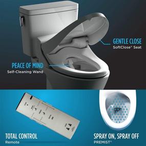 img 2 attached to 🚽 TOTO SW2043R#01 C200 Electronic Bidet Toilet: Cleansing Water, Heated Seat, Deodorizer - Includes Warm Air Dryer & PREMIST Technology - Round, Cotton White