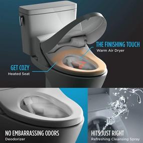 img 3 attached to 🚽 TOTO SW2043R#01 C200 Electronic Bidet Toilet: Cleansing Water, Heated Seat, Deodorizer - Includes Warm Air Dryer & PREMIST Technology - Round, Cotton White