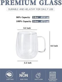 img 3 attached to ☕ Large Glass Coffee Mugs by Kanwone