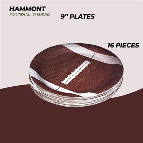 img 3 attached to 🏈 Football Party Supplies Bundle - Serves 16 with 7" & 9" Round Paper Plates and 9 oz Paper Cups (16 of each) - 24 Paper Napkins - Disposable Table Cloth