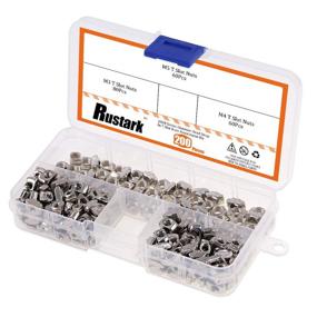 img 1 attached to Rustark 200Pcs European Aluminum Extrusions T-Nut Assortment Kit for 20 Series Aluminum Profile - Nickel Plated Carbon Steel