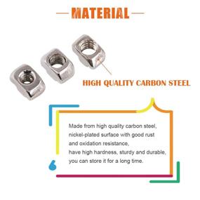 img 2 attached to Rustark 200Pcs European Aluminum Extrusions T-Nut Assortment Kit for 20 Series Aluminum Profile - Nickel Plated Carbon Steel