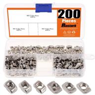 rustark 200pcs european aluminum extrusions t-nut assortment kit for 20 series aluminum profile - nickel plated carbon steel logo