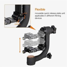 img 1 attached to Koolehaoda Professional Heavy-Duty Metal Gimbal Tripod Head - Arca Swiss Quick Release Plate, Bubble Level - Supports Digital SLR Cameras up to 26lbs/12kg