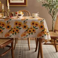 🌻 joyfol day sunflower tablecloth: waterproof and stylish cover for outdoor and indoor use логотип