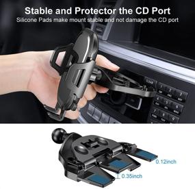 img 3 attached to 📱 360° Rotation CD Slot Car Phone Mount Holder - RAXFLY One Touch Release CD Player Car Phone Holder Mount, Upgrade Compatible with iPhone Samsung (Dark Gray)