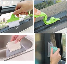 img 1 attached to 🪟 Efficient Cleaning Tools for Window and Sliding Door Tracks: ICEYLI Window and Sliding Door Track Cleaning Brushes Set, Window Blind Duster, 2-in-1 Windowsill Sweeper, Hand-held Groove Gap Cleaning Tools, Tile Lines Brush, Straw Cleaner Brush, 8 Pieces