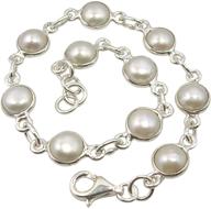 discover elegance: silverstarjewel solid sterling silver pear shape pearl june birthstone bracelet 7.8 grams - special second christmas sales! logo