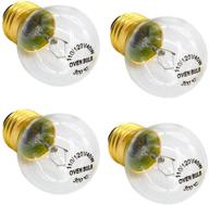 pack of 4 e27 e26 g45 120v 40w oven bulbs - high temp 300°c resistant incandescent brass base clear glass bulbs logo