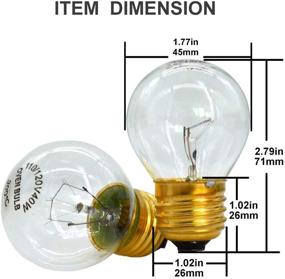 img 2 attached to Pack of 4 E27 E26 G45 120V 40W Oven Bulbs - High Temp 300°C Resistant Incandescent Brass Base Clear Glass Bulbs