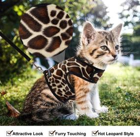 img 2 attached to 🐱 SCIROKKO Cat Harness and Leash Set - Secure and Adjustable Outdoor Walking Jacket with Safety Buckle, Leopard Print