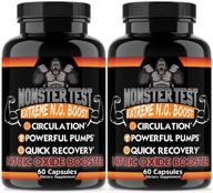 angry supplements monster test nitric oxide booster - extreme n.o 🔥 boost for increased circulation, powerful workouts, quick recovery & energy - 2-pack logo