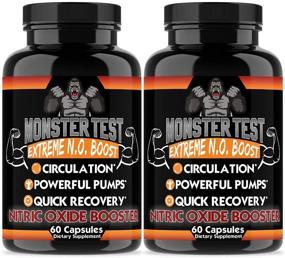 img 4 attached to Angry Supplements Monster Test Nitric Oxide Booster - Extreme N.O 🔥 Boost for Increased Circulation, Powerful Workouts, Quick Recovery & Energy - 2-Pack