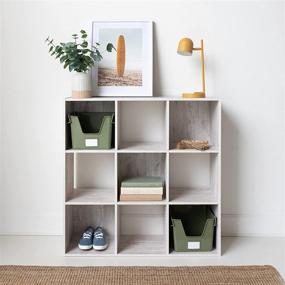 img 4 attached to Stylish Whitewash 9 Cube Storage Organizer or Bookcase by Signature Design - Ashley Paxberry Collection