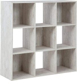 img 2 attached to Stylish Whitewash 9 Cube Storage Organizer or Bookcase by Signature Design - Ashley Paxberry Collection