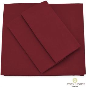 img 2 attached to ❤️ Cosy House Collection Premium Bamboo Sheets: Ultra Soft, Cool Bedding Set - Twin, Burgundy