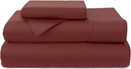 ❤️ cosy house collection premium bamboo sheets: ultra soft, cool bedding set - twin, burgundy logo