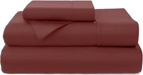 img 4 attached to ❤️ Cosy House Collection Premium Bamboo Sheets: Ultra Soft, Cool Bedding Set - Twin, Burgundy