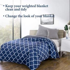 img 3 attached to 🛏️ Royhom Duvet Cover - Removable Weighted Blanket Cover in Soft Minky Dot, Blue Print - 60 x 80 Inches