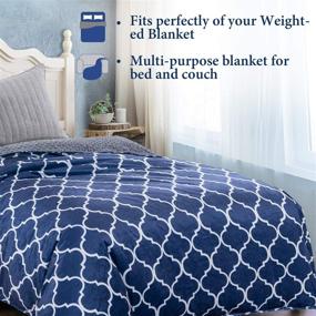 img 2 attached to 🛏️ Royhom Duvet Cover - Removable Weighted Blanket Cover in Soft Minky Dot, Blue Print - 60 x 80 Inches