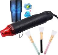 🔥 6.56ft 2m heat gun for crafts - resin embossing, epoxy drying, bubble buster tool, shrink wrapping, diy - 300w portable heat gun (black) logo