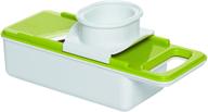 farberware 6-piece professional mandoline slicer set, white and green - includes storage case logo