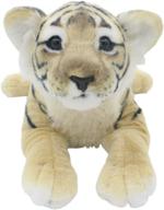 🐯 tagln jungle animals stuffed plush toys: brown tiger leopard panther lioness pillows - 16 inch size logo