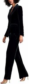 img 2 attached to 👚 Stylish Button Velvet Blazer: Perfect Women's Casual Office Clothing