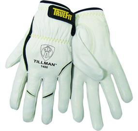 img 1 attached to 🧤 Tillman Medium 11" Pearl and Black Top Grain Goatskin TIG Welders Gloves - Unlined TrueFit Short Cuff, Kevlar Thread Locking Stitch - Bulk Size