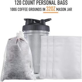 img 1 attached to ☕ Cold Brew Coffee Filters: 120 Count Single Use Filter Packs for Concentrate/Iced Coffee Maker, Cold Press Kit, Hot Tea in Mason Jar/Pitcher - Personal Size 4"x6" Disposable Fine Mesh Brewing Bags