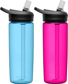 img 2 attached to 🍼 CamelBak eddy+ BPA Free Water Bottle, 20 oz, 2-Pack, True Blue & Deep Magenta