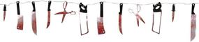 img 1 attached to Halloween Horror Scary Metallic Butcher Knife Chainsaw Garland: Creepy Party Decoration for a Haunted House