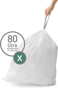 img 3 attached to 🗑️ simplehuman Custom Fit Drawstring Trash Bags, 80L / 21 Gallon, White, 60 Count