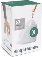 🗑️ simplehuman custom fit drawstring trash bags, 80l / 21 gallon, white, 60 count logo