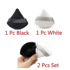 img 3 attached to 🐝 BeeSpring Set of 2 Hot Soft Cotton Makeup Puffs - Mini Face Makeup Sponge for Triangle Powder Application