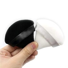 img 4 attached to 🐝 BeeSpring Set of 2 Hot Soft Cotton Makeup Puffs - Mini Face Makeup Sponge for Triangle Powder Application